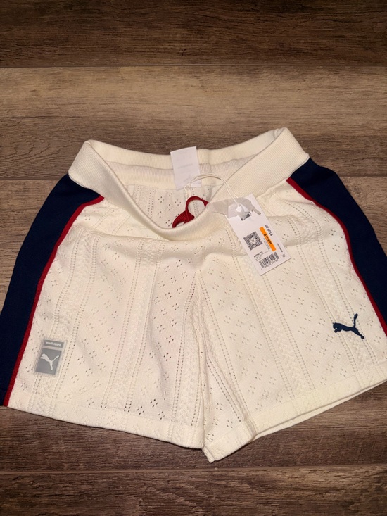 Madhappy Pants - Madhappy x Puma White Knit Top with Navy and Red Accents